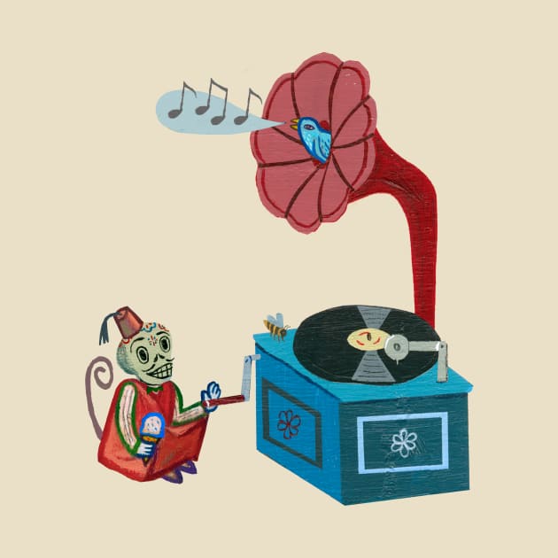 Phonograph Makes Music by John Parra Art