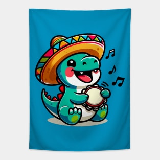 Cute Dino Singing Tapestry