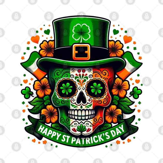 St Patricks Day 2024. Irish Skull Men by BukovskyART