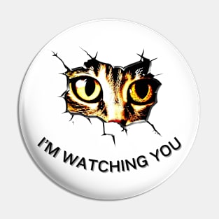 Whisker Whispers: 'I'm Watching You' , 3D cat quote Pin