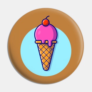 Ice Cream Cone Cartoon Vector Icon Illustration (9) Pin