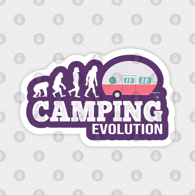 Cute Camping Girls Evolution - Camper Van Woman gift Magnet by Shirtbubble