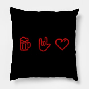 beer metal love red Pillow