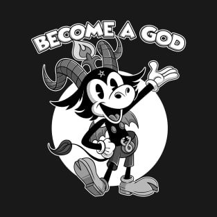 Became a God Kawaii Cute Baphomet Lucifer Cartoon Blackcraft T-Shirt