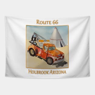 Holbrook Arizona Route 66 Tee Pee and Wrecker Tapestry