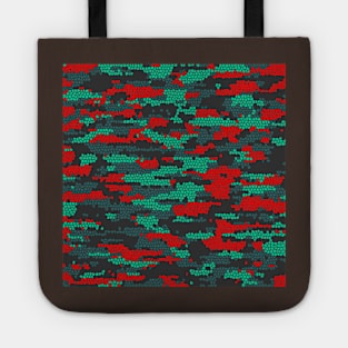 Camo Pattern - Red Teal Tote