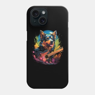 Australian Kelpie Playing Guitar Phone Case