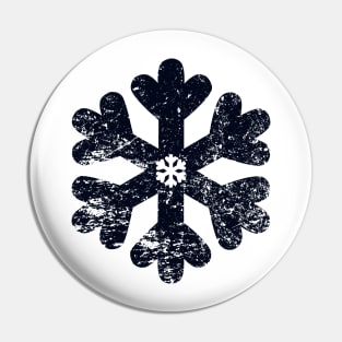 Black Distressed Snowflake Pin