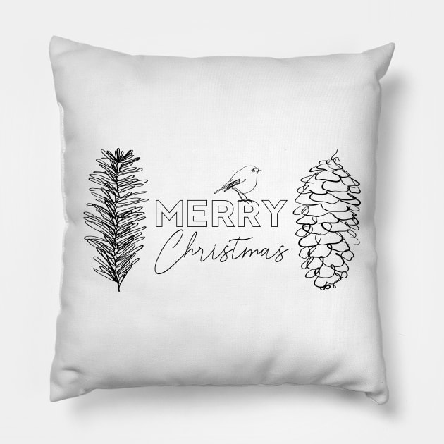 Merry Christmas Pillow by Printable Muse