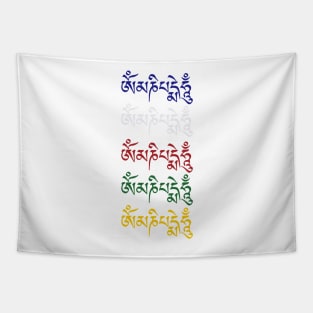 Om Mani Padme Hum Tibetan Buddhist Mantra Dharma Colors Tapestry