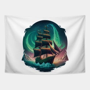 A classic old sailing ship Tapestry