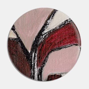 Rose Bordeaux Beige Abstract Art Pin