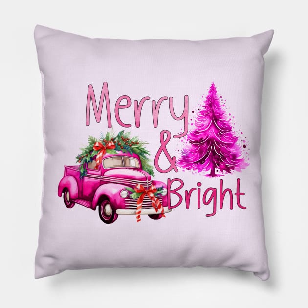 Merry and Bright Pillow by Happii Pink