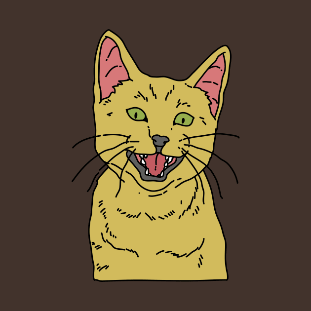 Yellow Smiling Cat by Freid