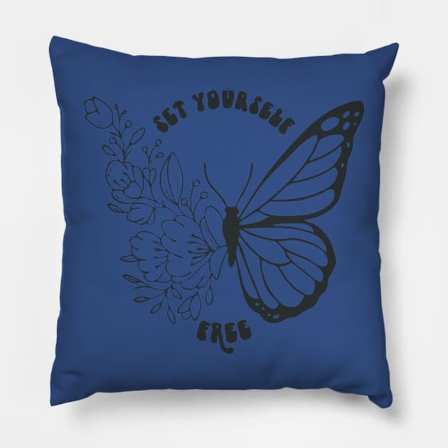 set yourself free butterfly 2 Pillow by blankle