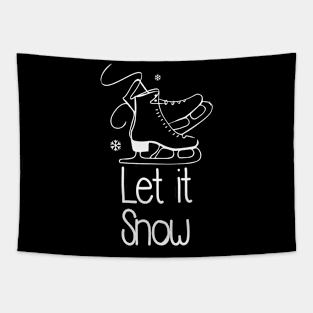 Winter quotes with cute skating shoes design Tapestry