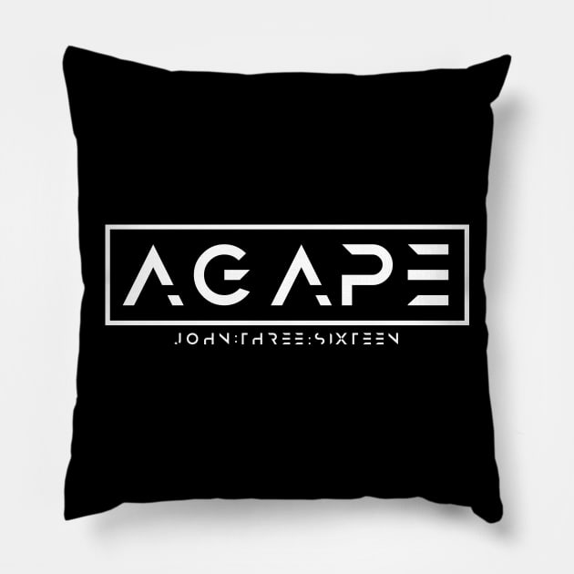 AGAPE - JohnThreeSixteen Pillow by GreatIAM.me