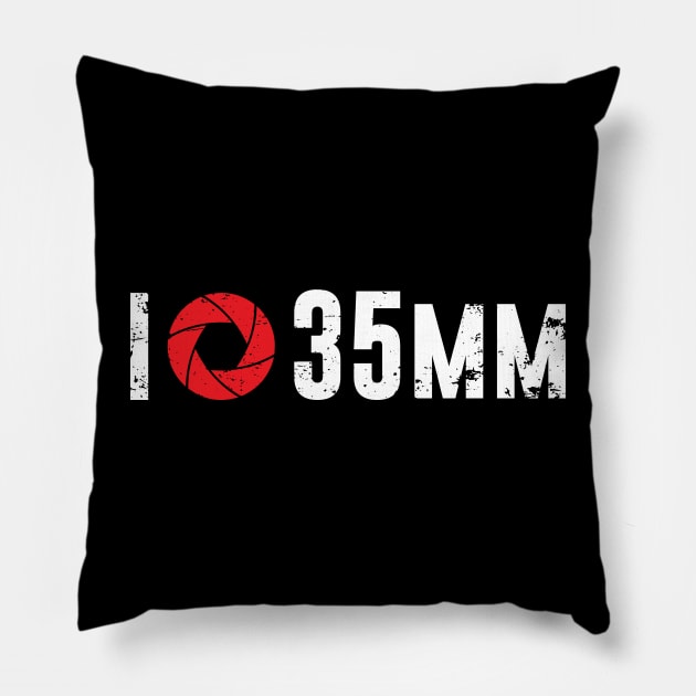 I Love Film Photography - 35mm Retro Camera Hobby Gift Idea Pillow by PugSwagClothing