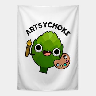 Artsychoke Funny Veggie Artichoke Pun Tapestry