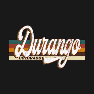 Durango Colorado US State Map Vintage Retro 70s 80s style T-Shirt