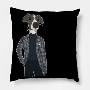 Adorable Italian greyhound sporting a super dapper mens suit Pillow