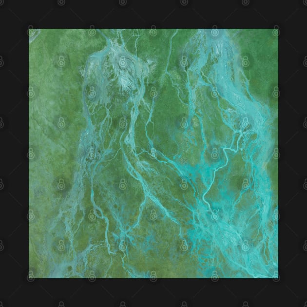 Blue and Green Color Abstract Painting by mehdime