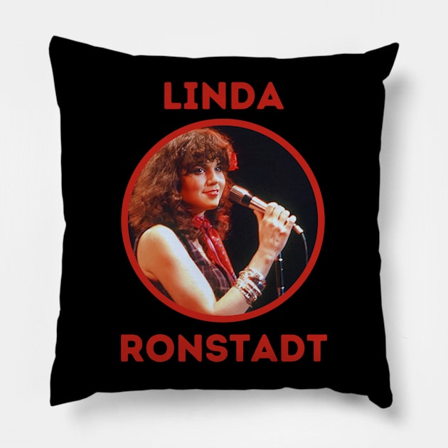 linda ronstadt ll red Pillow by claudia awes