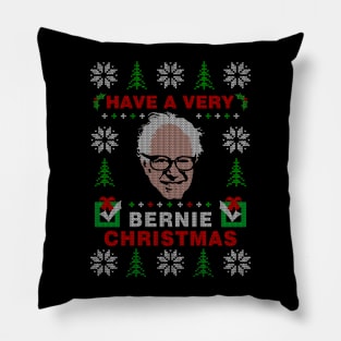 Bernie Sanders Ugly Christmas Sweater Party Design Pillow