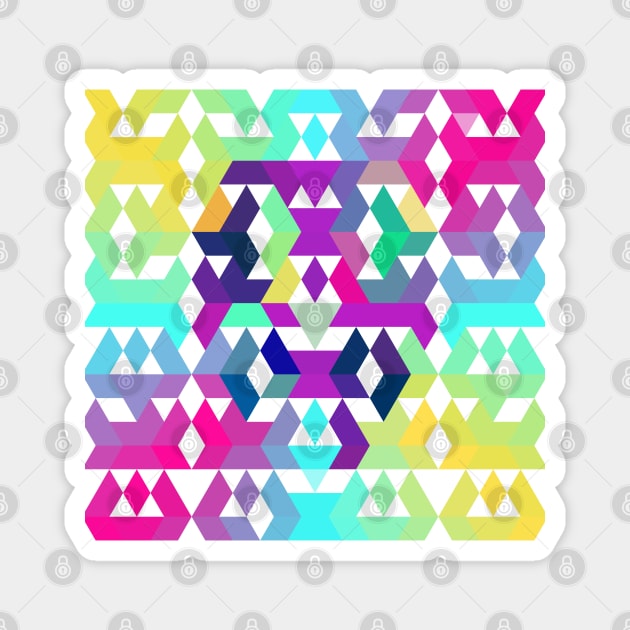 Pastel Geometric Rainbow Magnet by CoolMomBiz