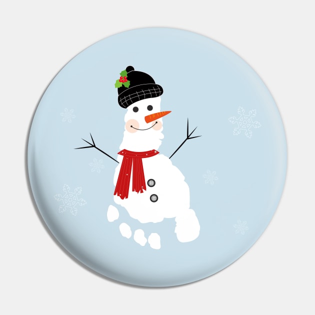 Snowman with baby foot print Pin by GULSENGUNEL