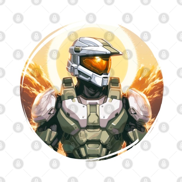 Guardian of Twilight: Master Chief Halo Sunset by Disocodesigns