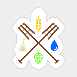 Beer Ingredients Dueling Paddles [Color] (No Outline) Magnet