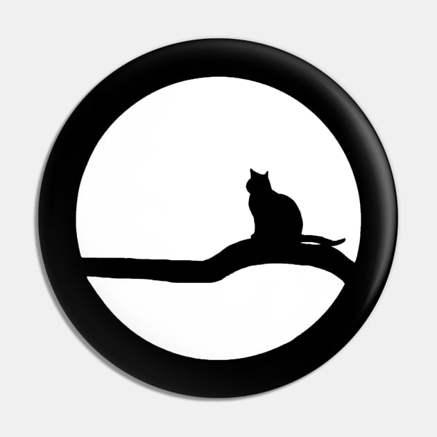 Branching Moon Cat Pin by HCDotNet