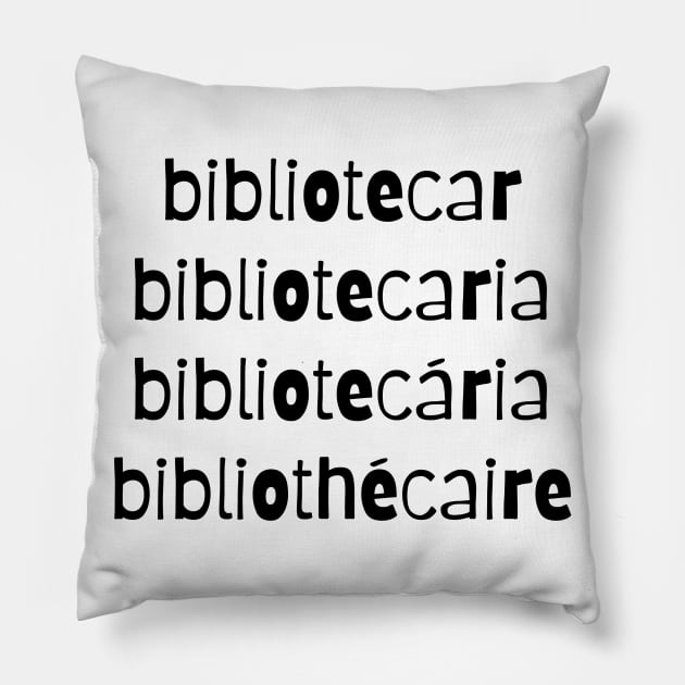 Romance Language Librarian Pillow by friendlyletters