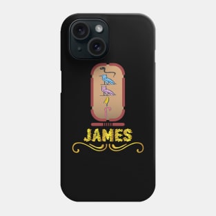 JAMES-American names in hieroglyphic letters-James, name in a Pharaonic Khartouch-Hieroglyphic pharaonic names Phone Case