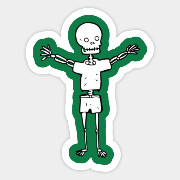 Cartoon Skeleton In Clothes Funny Awesome Cool Dark Punk Brutal