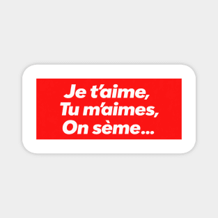 French Love Minimalist Expression Celebration Magnet