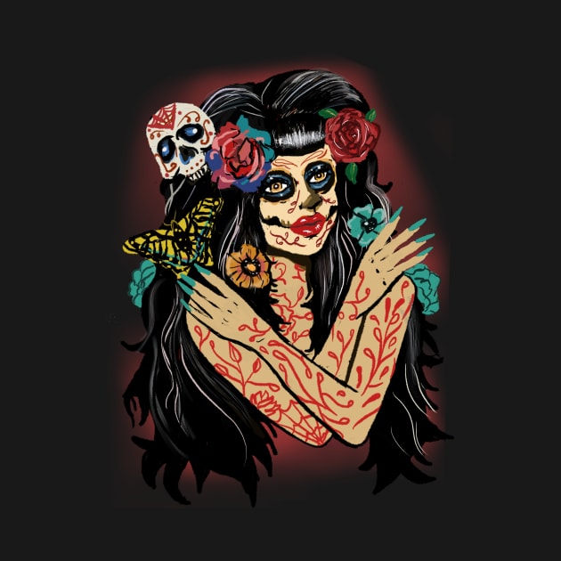 Day of the Dead Girl Santa Muerte by LunaElizabeth