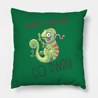 angry chameleon Pillow