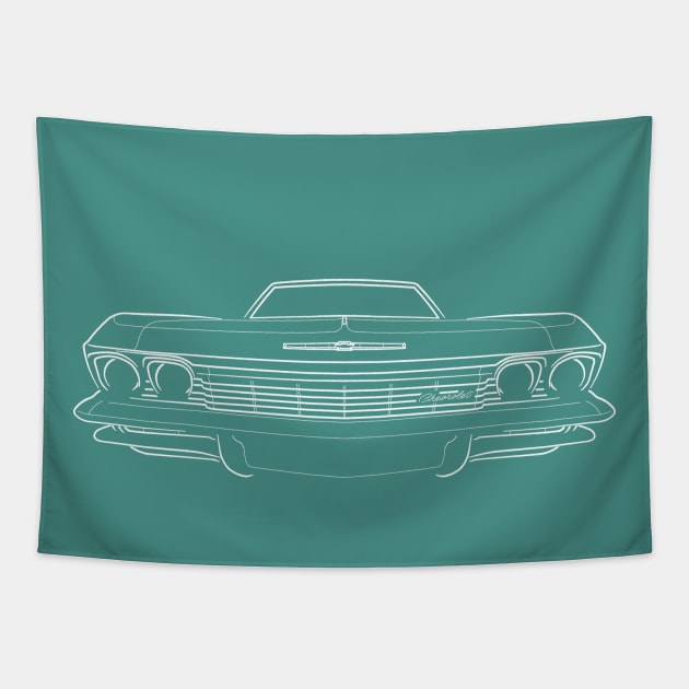 1965 Chevy Impala - front stencil, white Tapestry by mal_photography