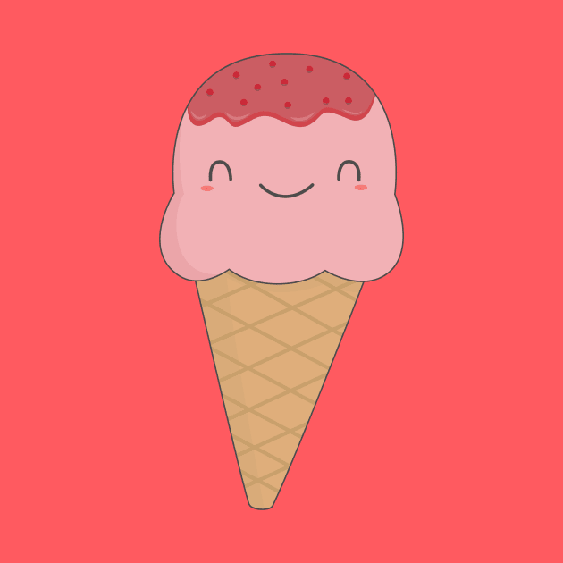 Kawaii and cute ice cream cone t-shirt by happinessinatee