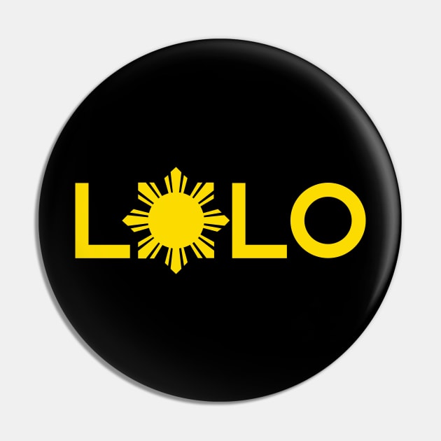 Lolo - Grandfather - Filipino Flag Sun Pin by PixelTim