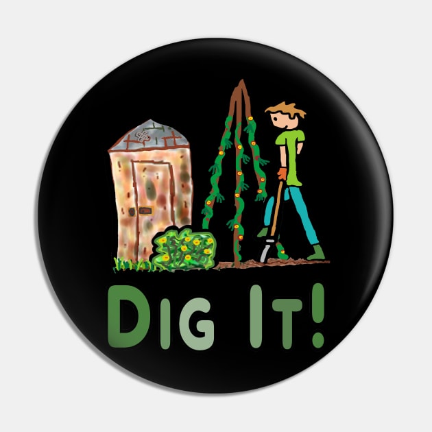 Allotment Gardening Pin by Mark Ewbie