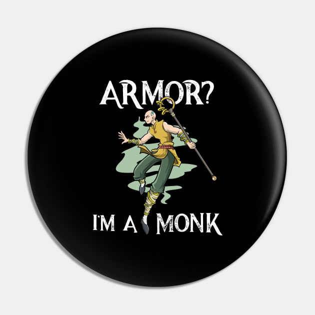 Monk Class RPG Roleplaying LARP Dungeon Gamer Boardgame Pin by TellingTales