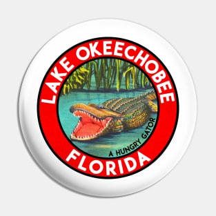 Lake Okeechobee Florida Vintage Travel Vacation Alligator Laptop Pin