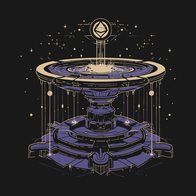 Cryptocurrency. Ethereum fountain by DragonDream