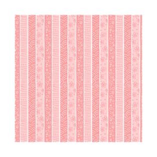 Pink Stripe Floral Pattern T-Shirt