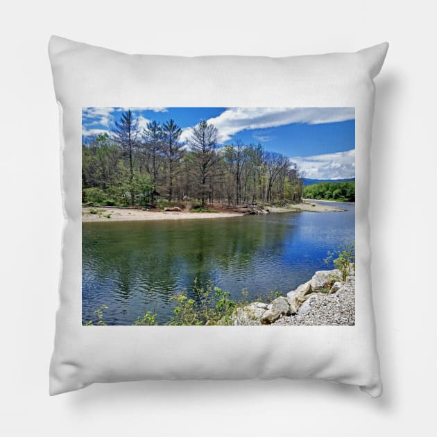 Saco River, White Mountains, New Hampshire, US Pillow by allthumbs