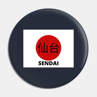 Sendai City Japan in Kanji Pin