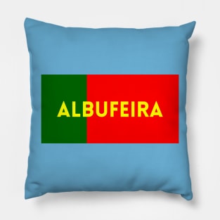 Albufeira City in Portuguese Flag Colors Pillow